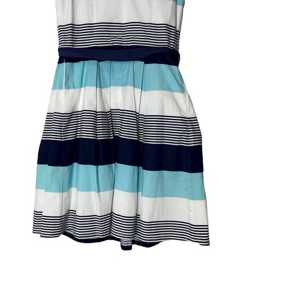 41 Hawthorn Size S Stripe Sleeveless Knee Dress Tie Waist Fit & Flare Lined NWT - Picture 5 of 16